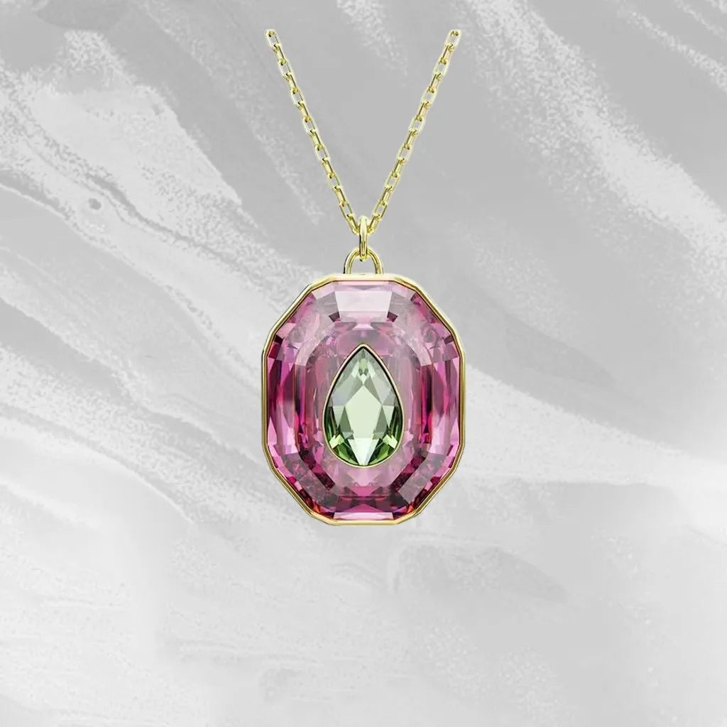 Elegant Mixed-Cut Crystal Necklace Set with Earrings for Women