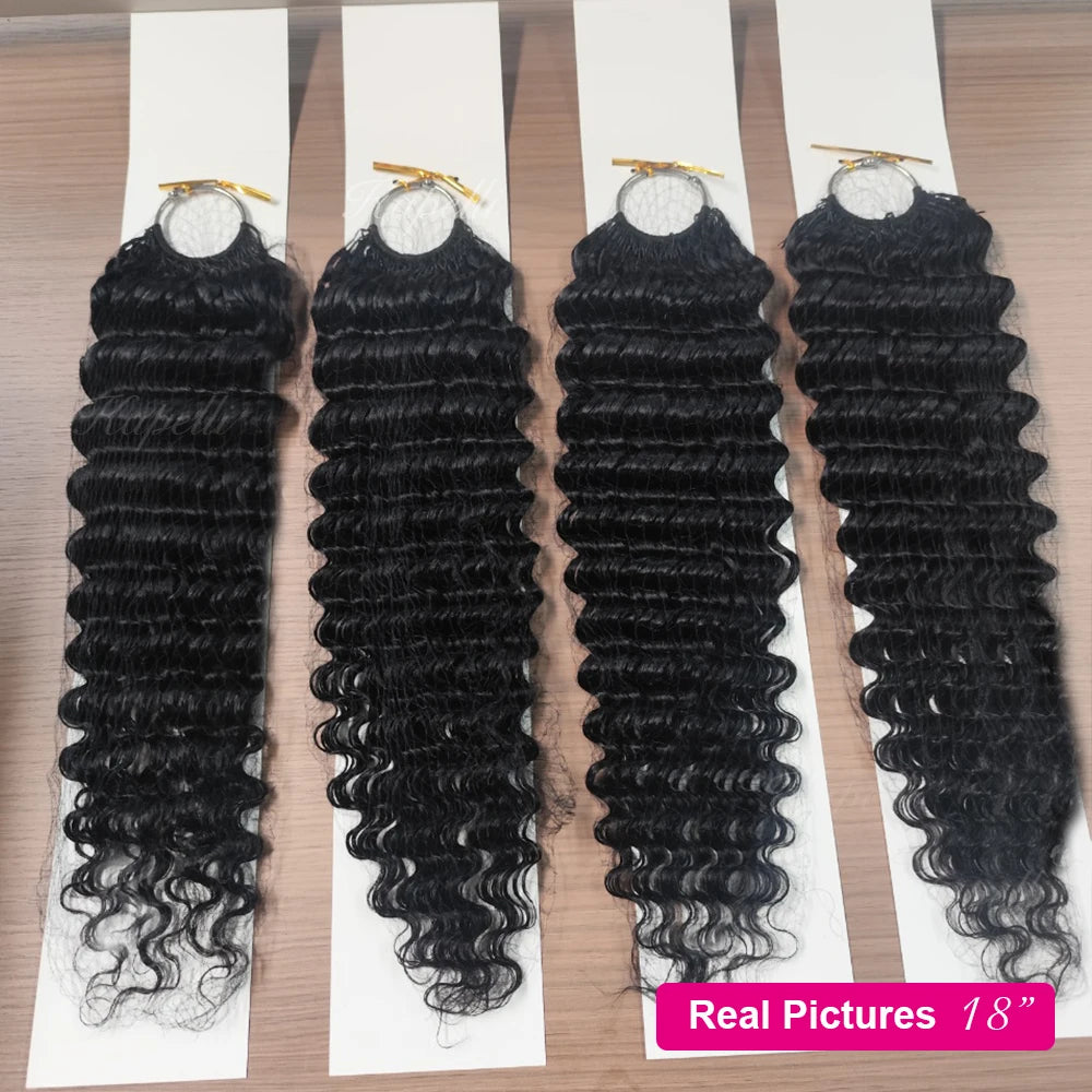 Pre-Divided Deep Wave Human Hair Crochet Extensions for Women