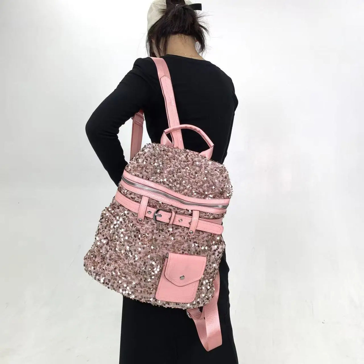 Women's Sequin Backpack Luxury Brand Shiny Sequin Women's Backpack Large Capacity Fashion Casual Travel Backpack High Quality