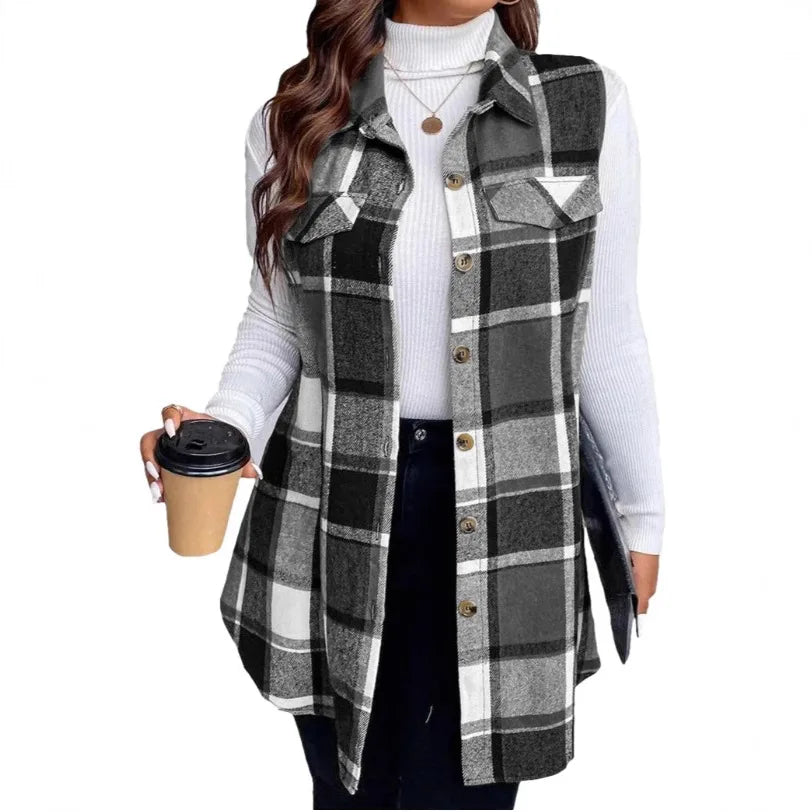 Plaid Sleeveless Shirt