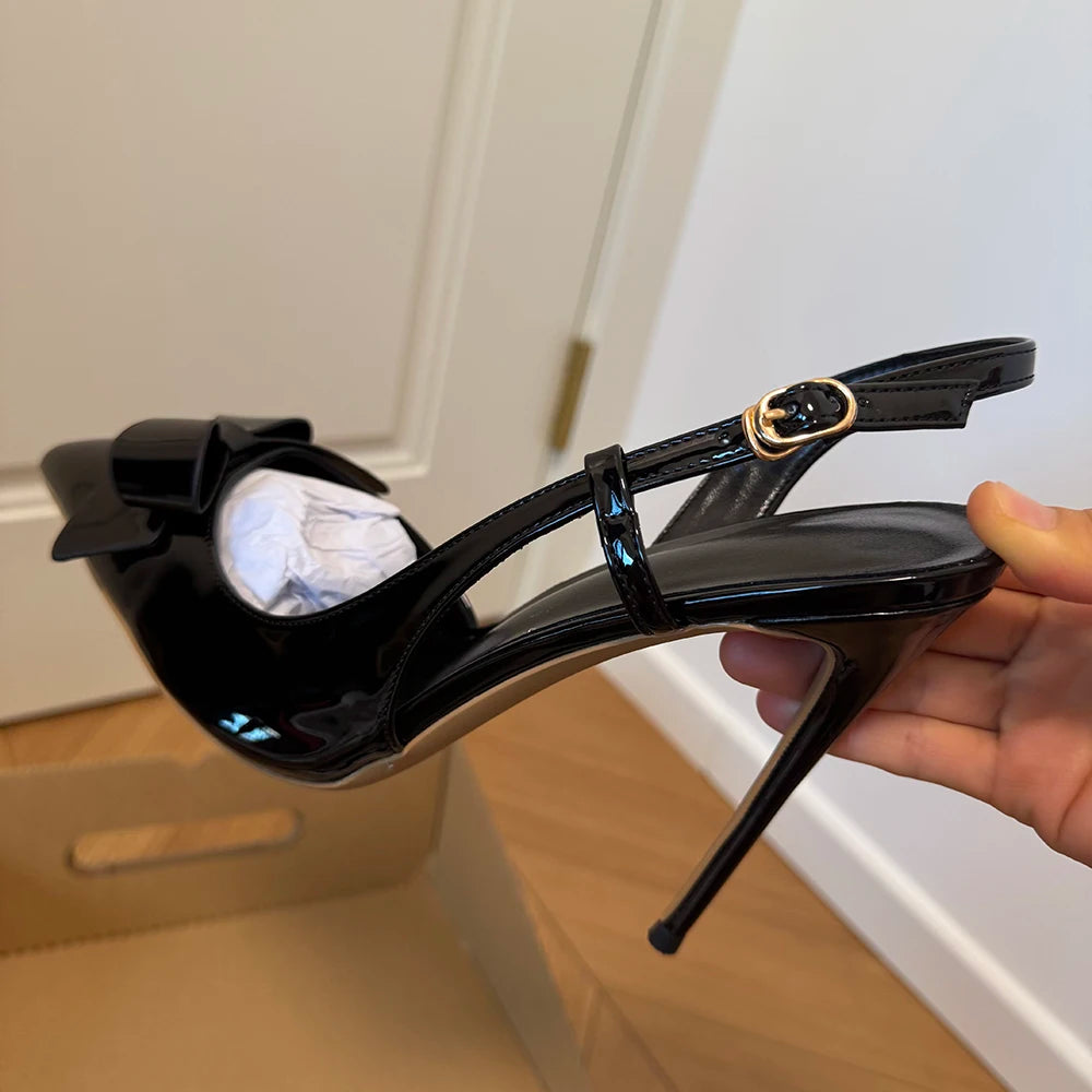 Bow Slingback Pointed Toe Stiletto Pumps for Women