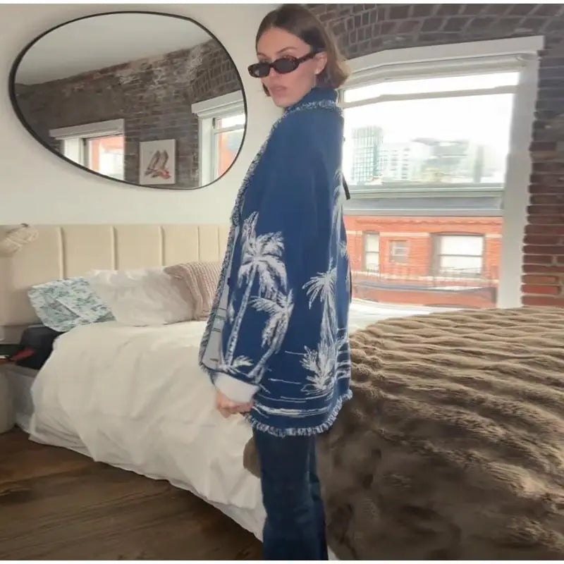 Ethnic Tassel Women 's Sweater Knitted V-neck Bandage Thicken Full Sleeve Jumper For Woman Winter Woman Coats Jacket Knitwear