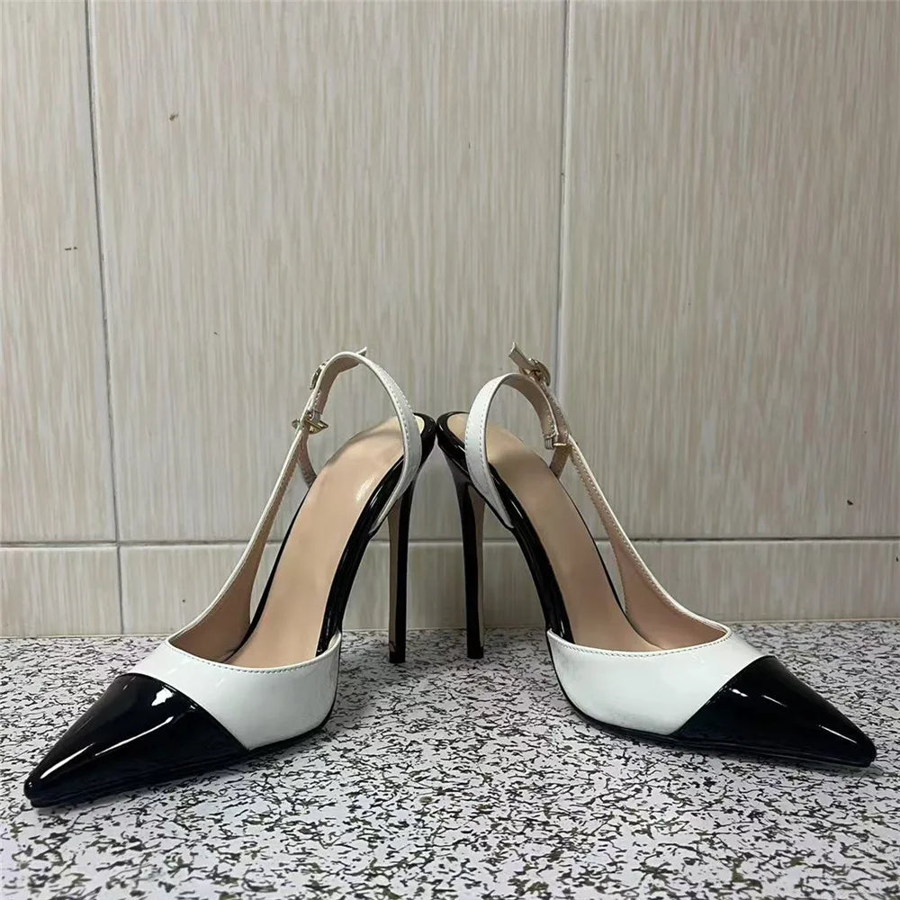 Elegant Pointed Toe Narrow Band Buckle Pumps for Women