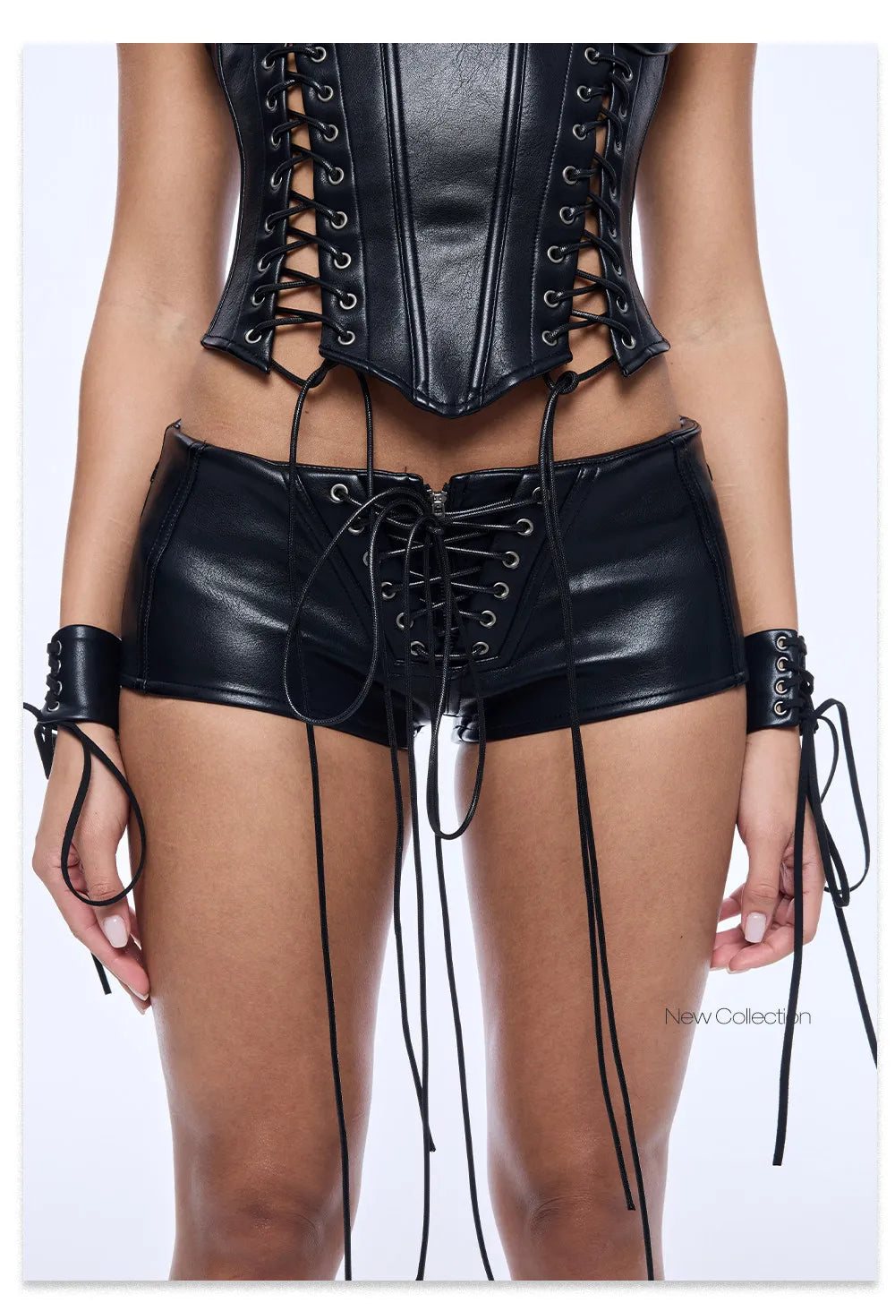Faux Leather Streetwear Shorts