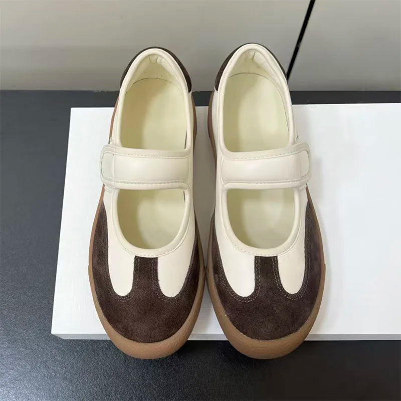 Casual Retro Suede Patchwork Lightweight Flats for Women