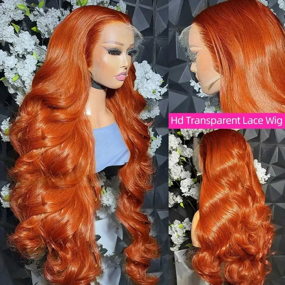 Ginger Orange Body Wave Human Hair Wig