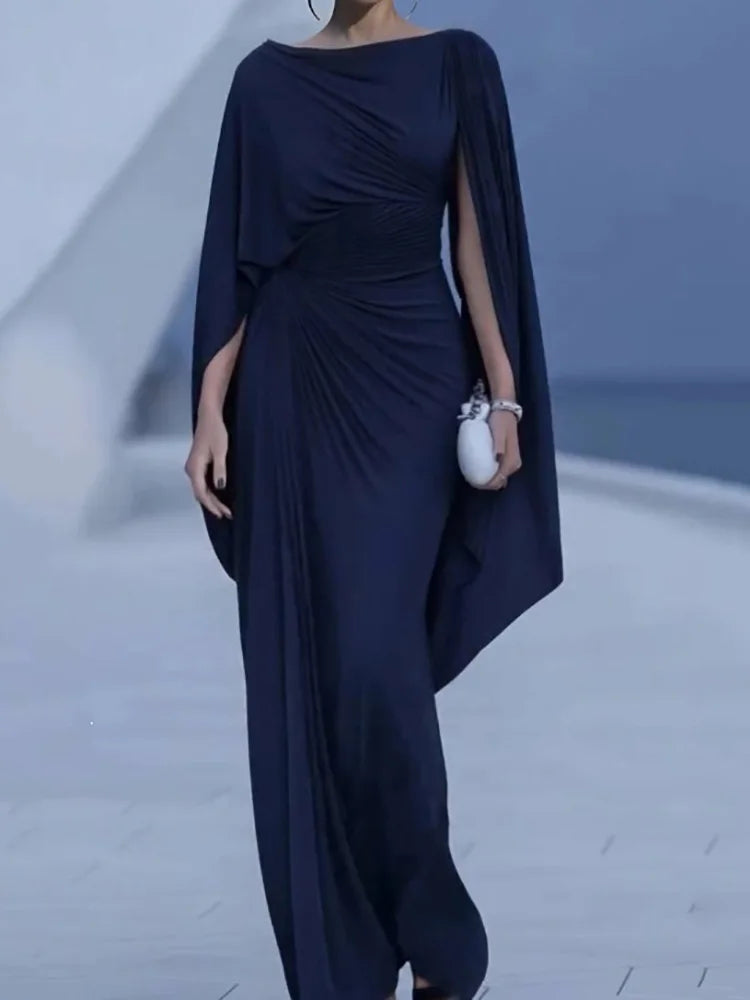 Elegant Patchwork Ankle Length Maxi Dress for Women