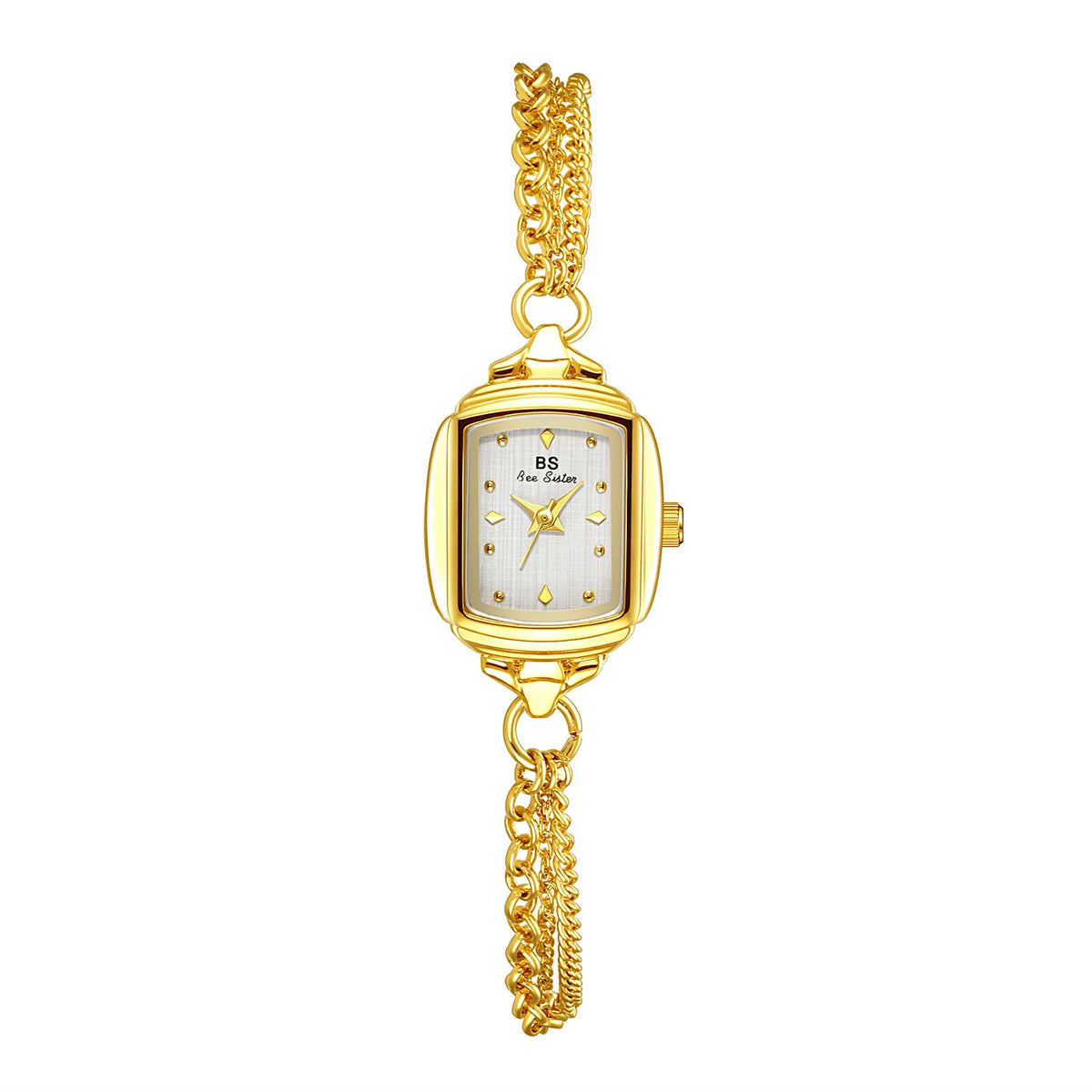 Light Blue Bracelet Watch With Silver Quartz Movement for Women