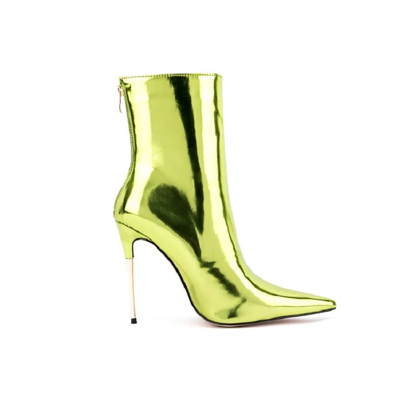 Glam Shiny Back Zipper Over The Knee Boots for Women