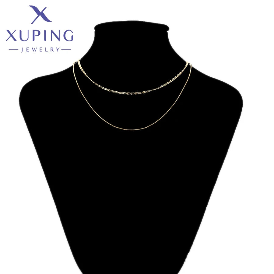 Two Layer Light Gold Chain Necklace