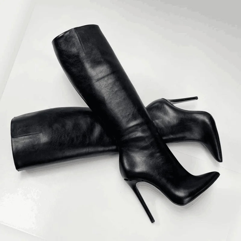 Autumn Winter Pointed Toe Knee High Boots for Women