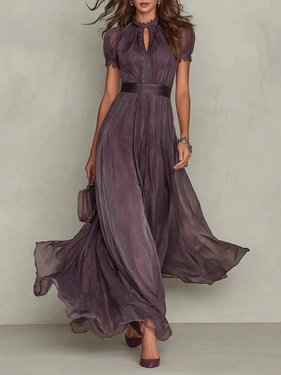 Elegant Hollow Out Corset Maxi Party Dress for Women
