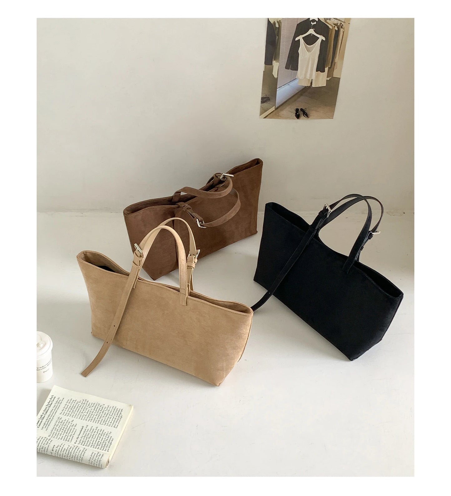 Large Capacity PU Leather Casual Soft Tote Bag for Women