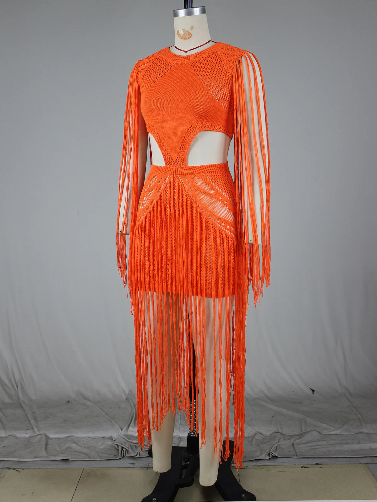 Boho Tassel Hollow Out Knit Summer Dress for Women