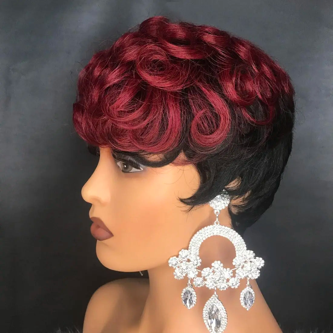 Natural Heat Resistant Curly Synthetic Pixie Wig for Women