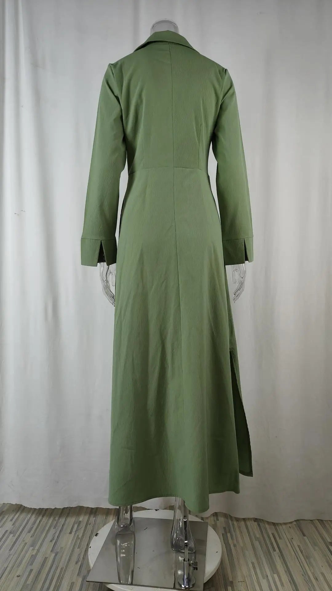 Autumn Elegant Long Sleeve V Neck Shirt Dress for Women