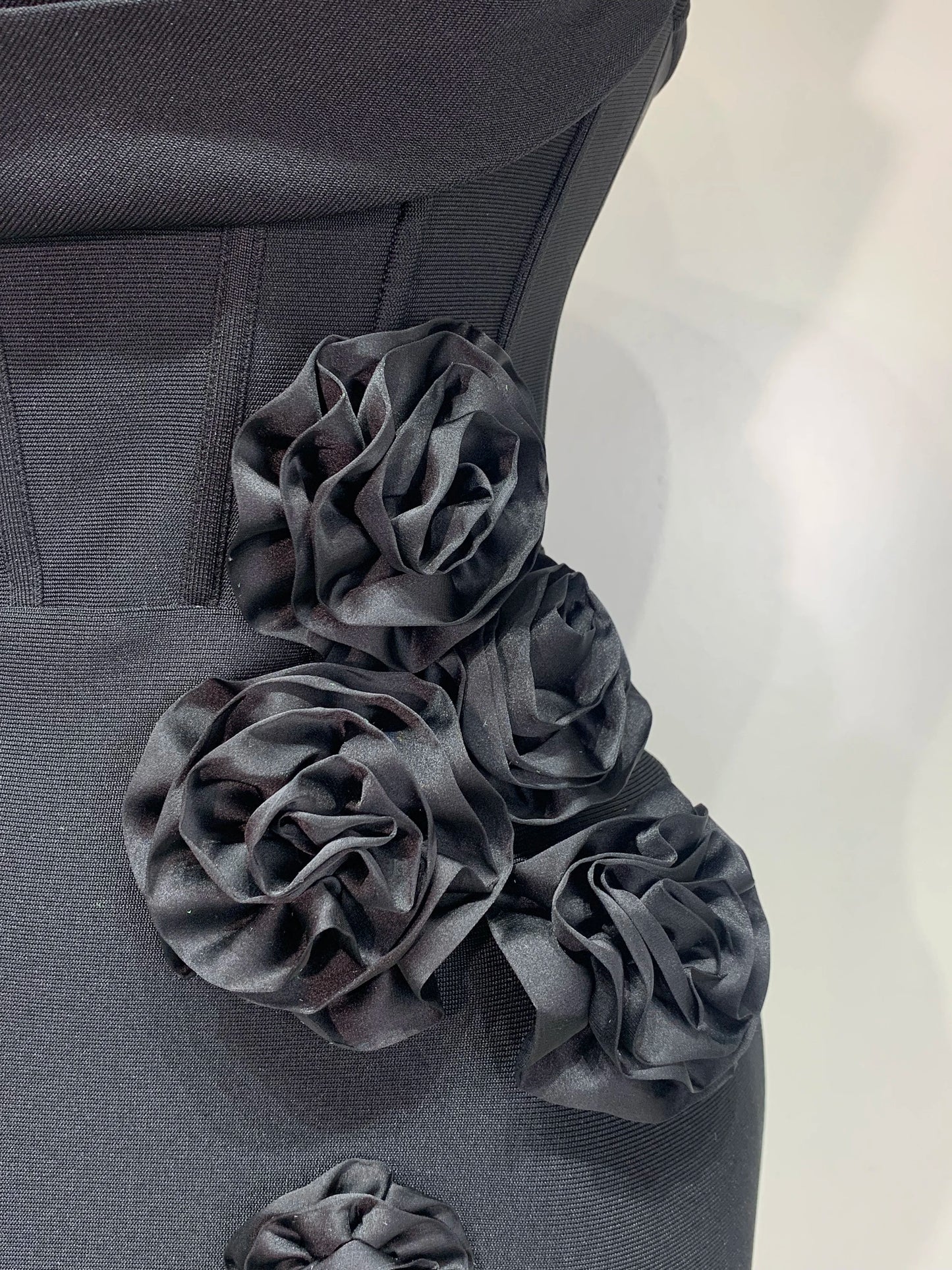 2025 Newest Women Sexy Strapless Backless Red Flower Midi Bandage Dress Celebirty Elegant Evening Club Party Birthday Dresses