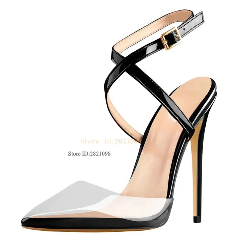 Slingback Cross Straps Pointed Toe Pumps for Women