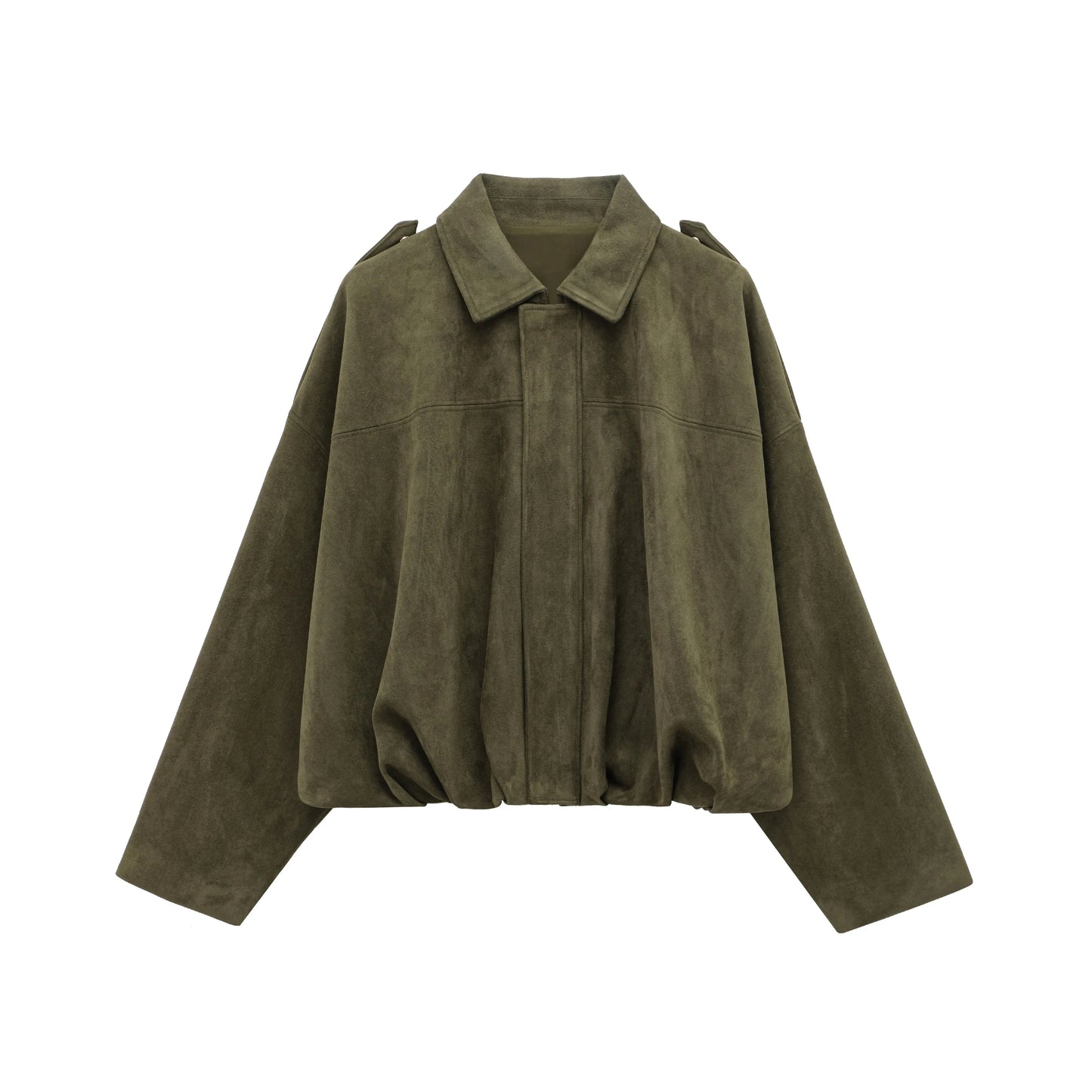 Retro Suede with Zipper Short Jacket Set for Women