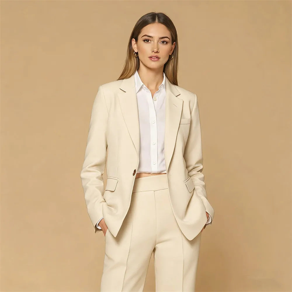 Charming Women's Suits 2 Piece Tailored Tuxedo Custom Formal Outfit Bridesmaid Dress Business Office Suit (Jacket+Pants)