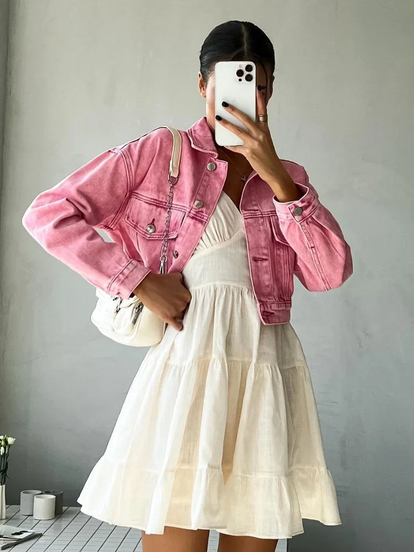 Linen Camisole Dress With Ruffle Hem