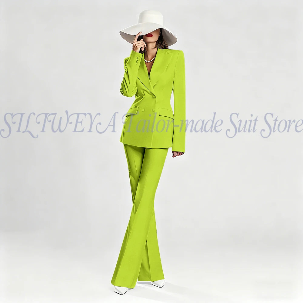Slim Fit Double Breasted Blazer Suit Set for Women