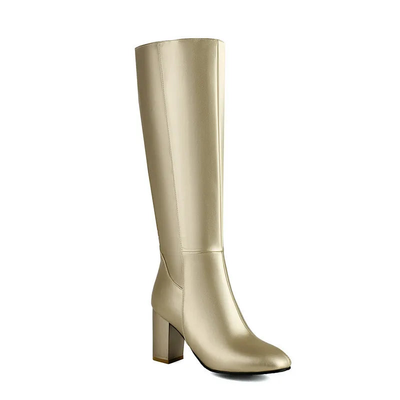Knee High Platform Boots With Thick Heels for Women