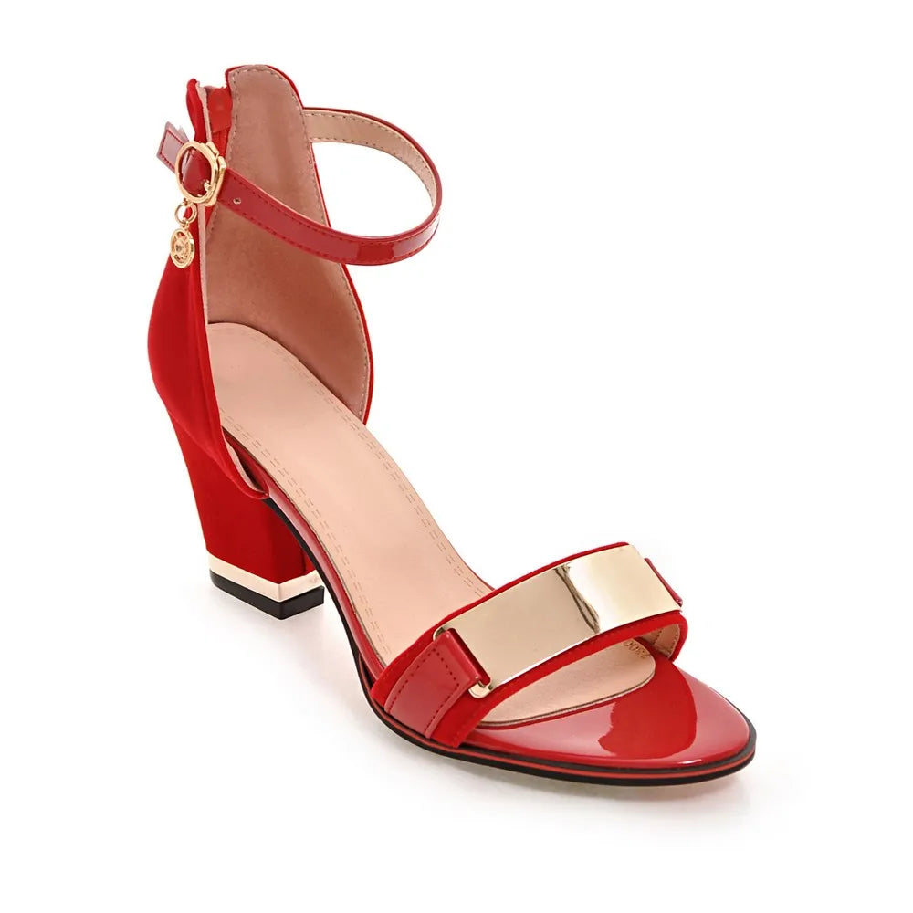 Chic Ankle Strap Block Heel Sandals