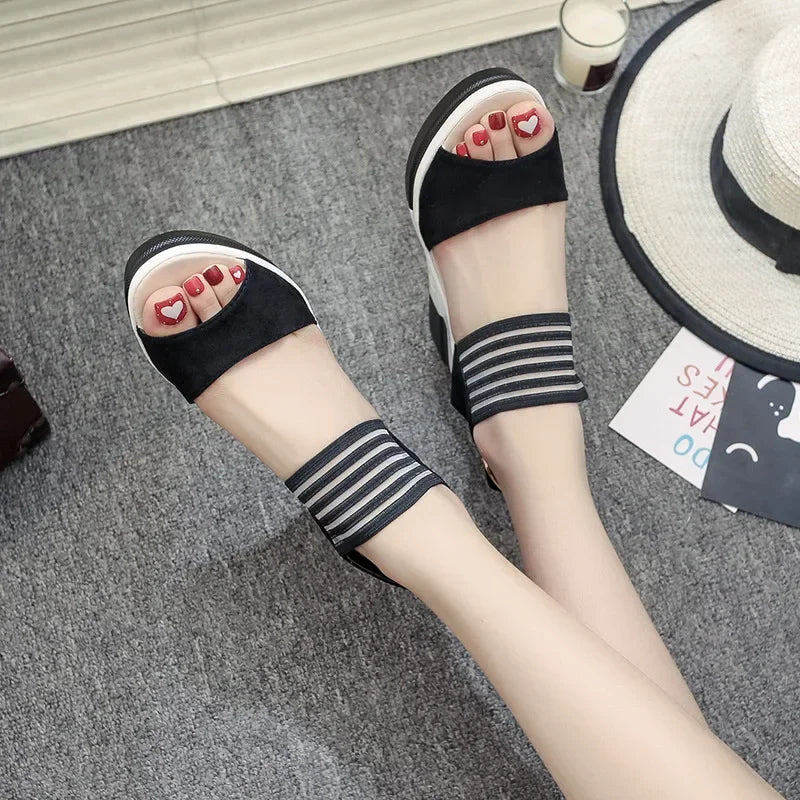 Air Mesh Platform Wedge Sandals