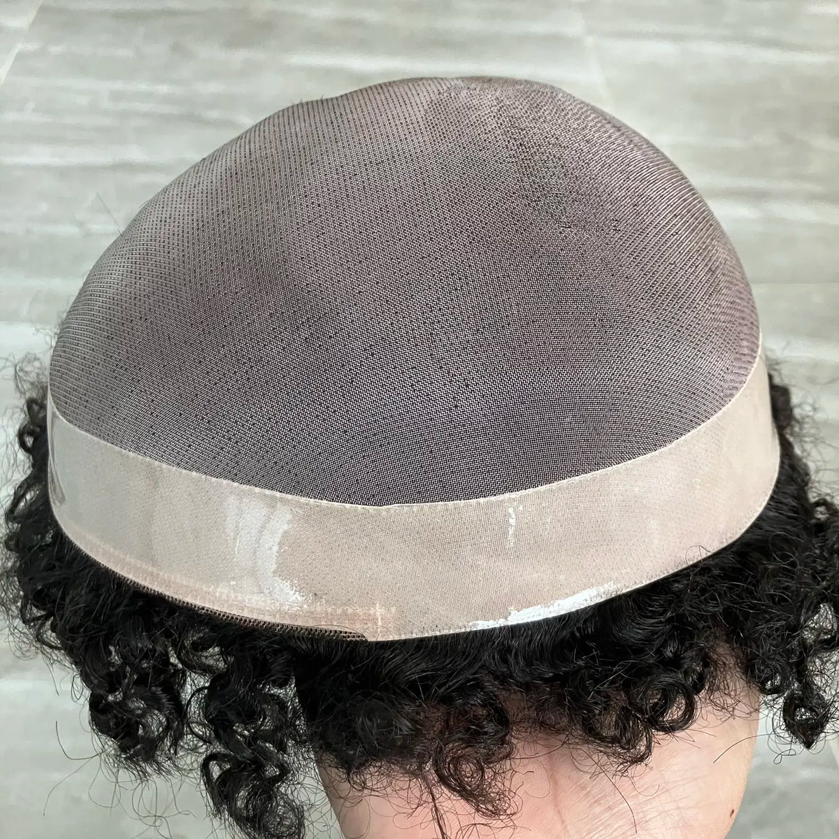 Curly Human Hair Toupee Replacement System for Women