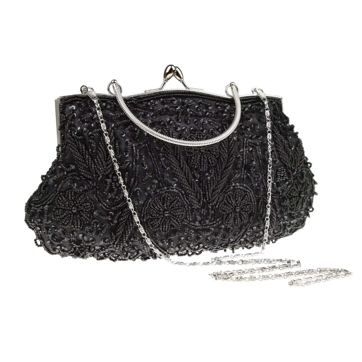 Retro Beaded Embroidered Evening Clutch Bag for Women