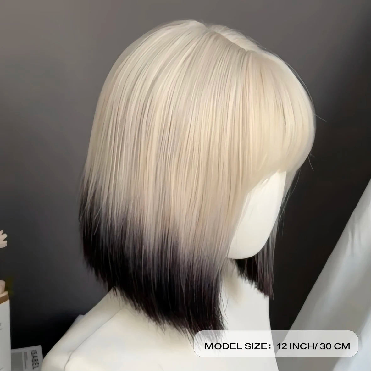 Blonde Ombre Synthetic Bob Wig With Bangs For Women