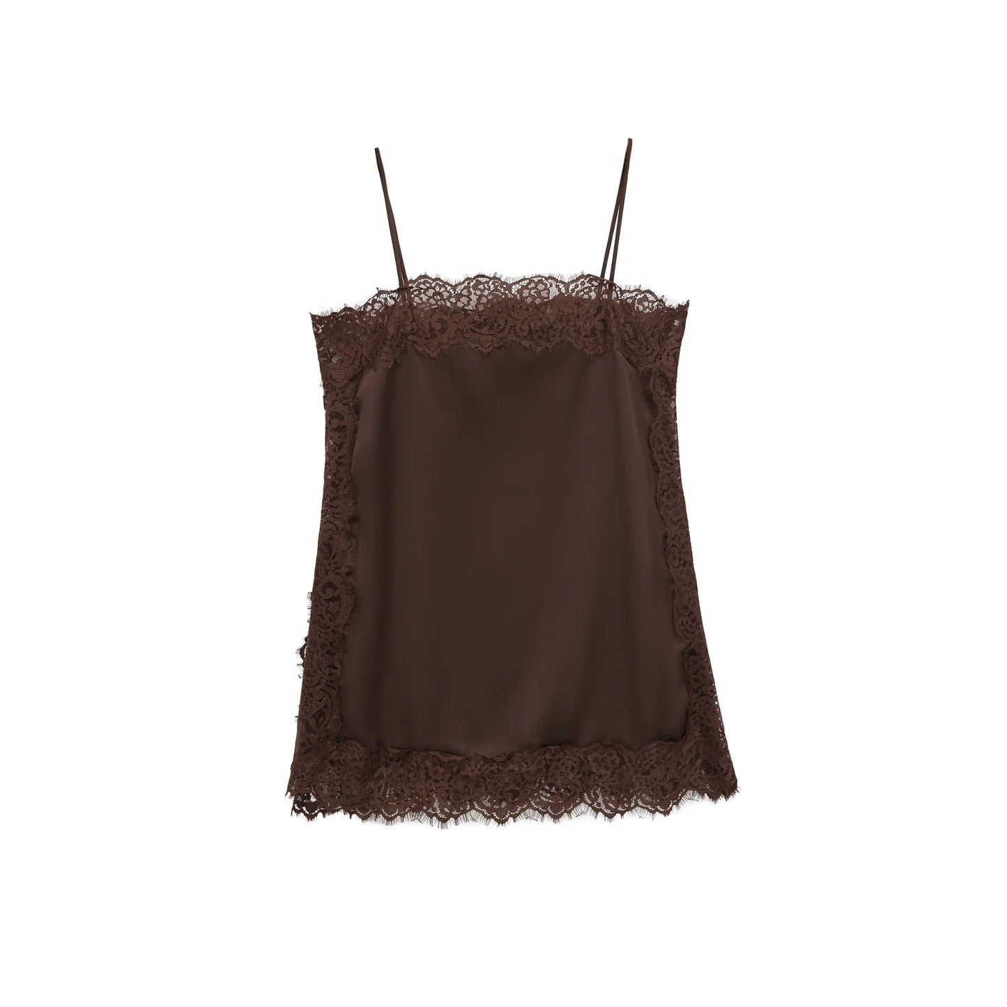 Slim Sling Backless Satin Lace Evening Camisole for Women