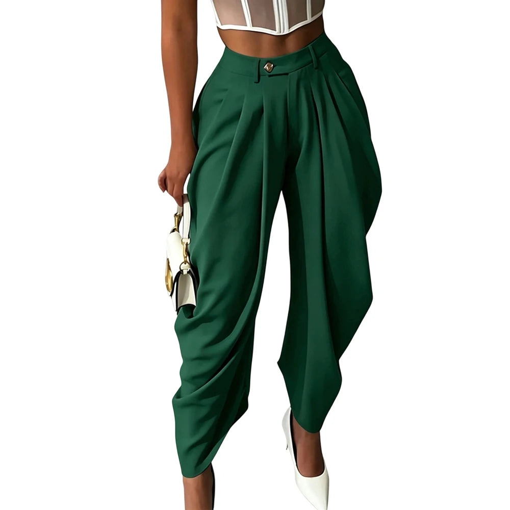 Ruched Cargo Harem Sweatpants With Drawstring Waist for Women
