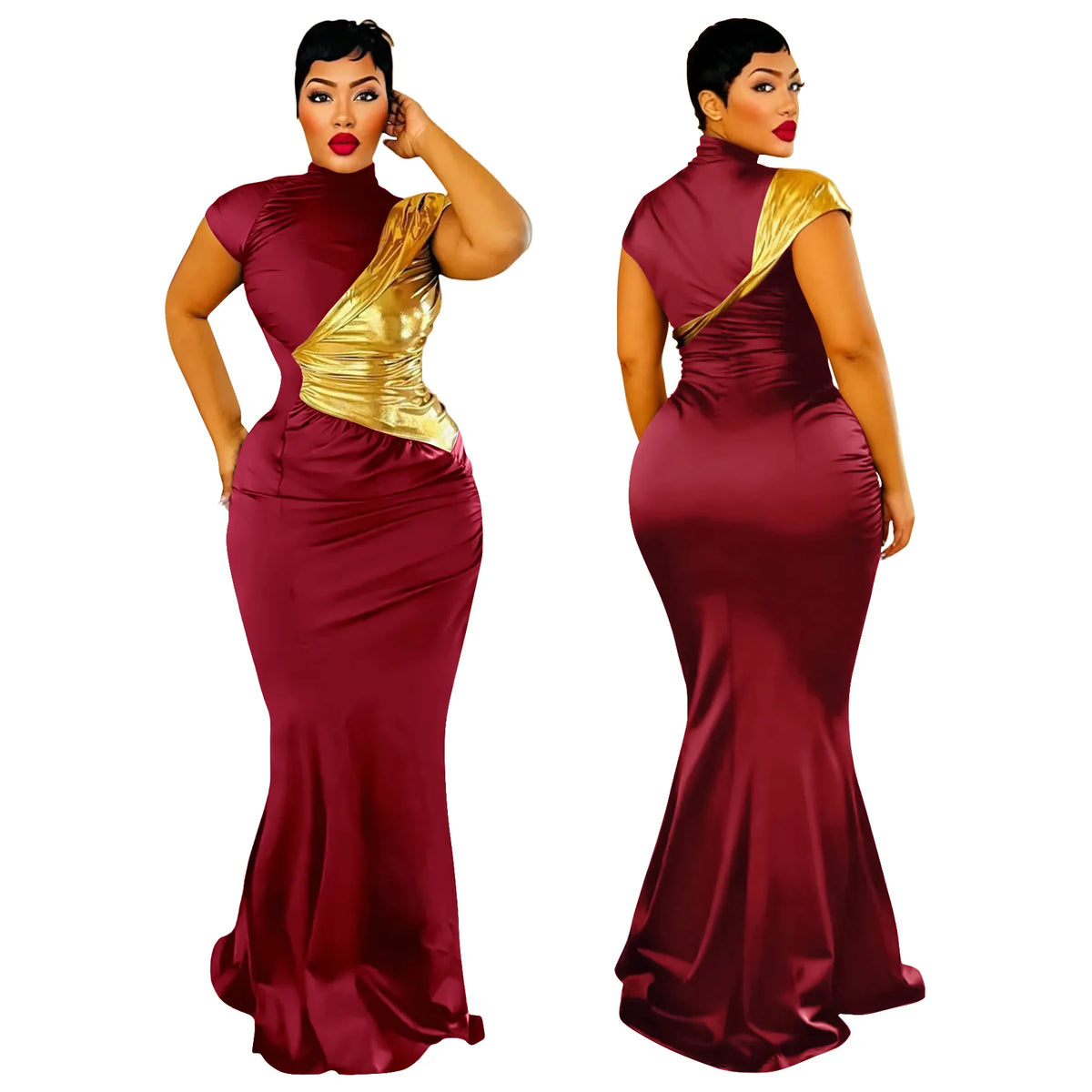 Elegant Dashiki Short Sleeve Traditional Maxi Dress for Women