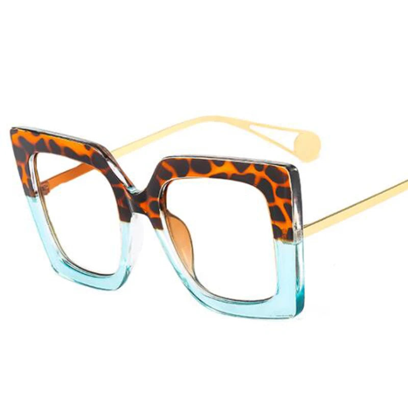 Oversized Leopard Blue Light Blocking Reading Glasses for Women