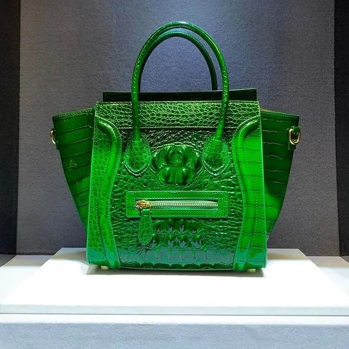 Crocodile Embossed Leather Crossbody Bag for Women