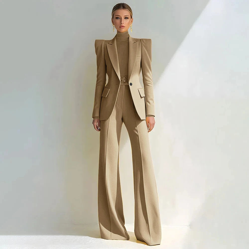 Stylish Double Breasted Two Piece Pantsuit for Women