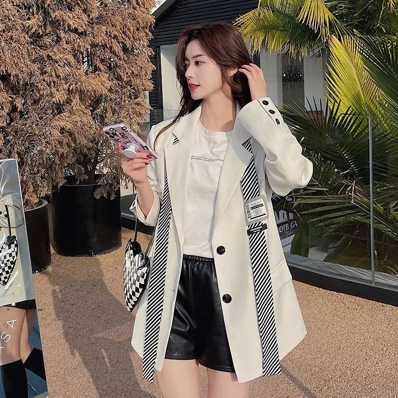 Jacket For Women Casual Long Trend Blazers Luxury Women's Clothing High Quality Clearance Korean 2025 Coat Fall Outfits Blazer