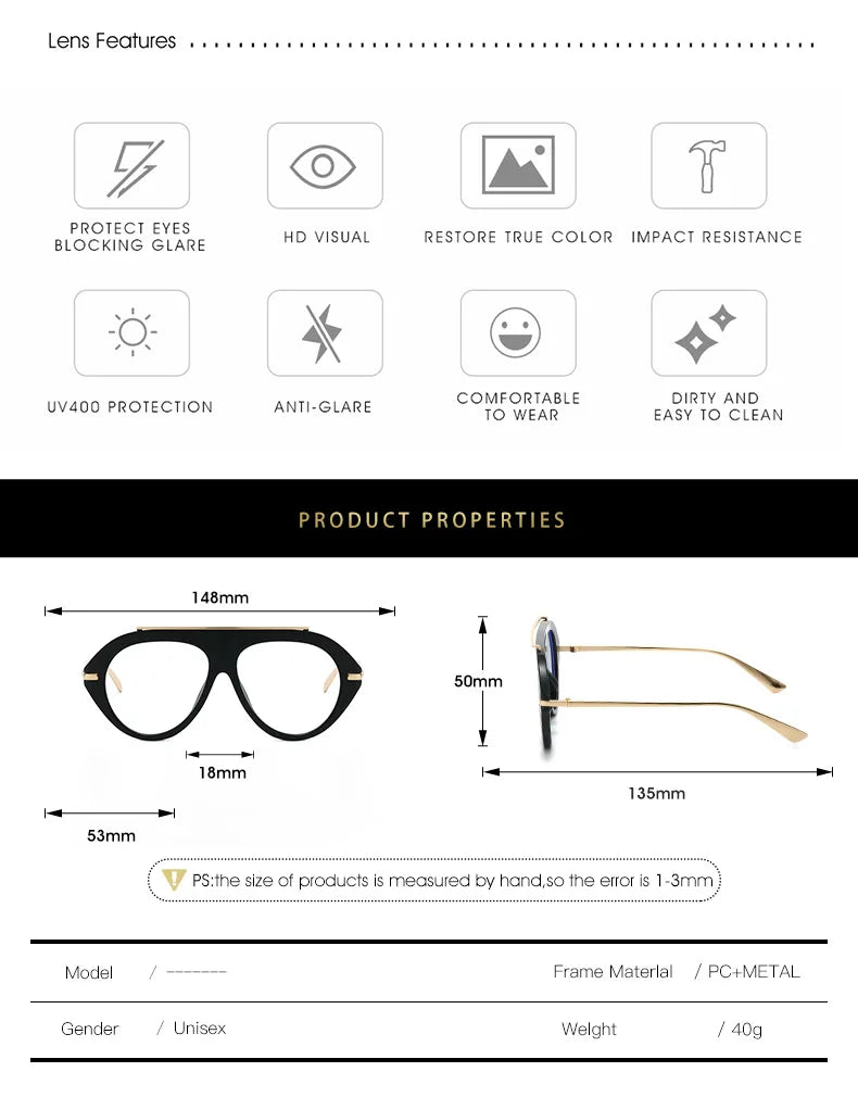 Oversized Blue Light Blocking Reading Glasses for Women