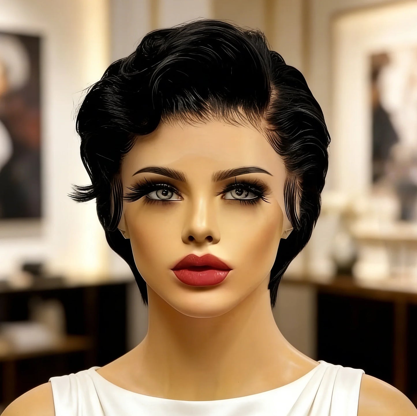 Body Wave 13x4 Lace Front Wig for Women Brazilian Human Hair Short Pixie Cut Wig Pre Plucked 180% Density