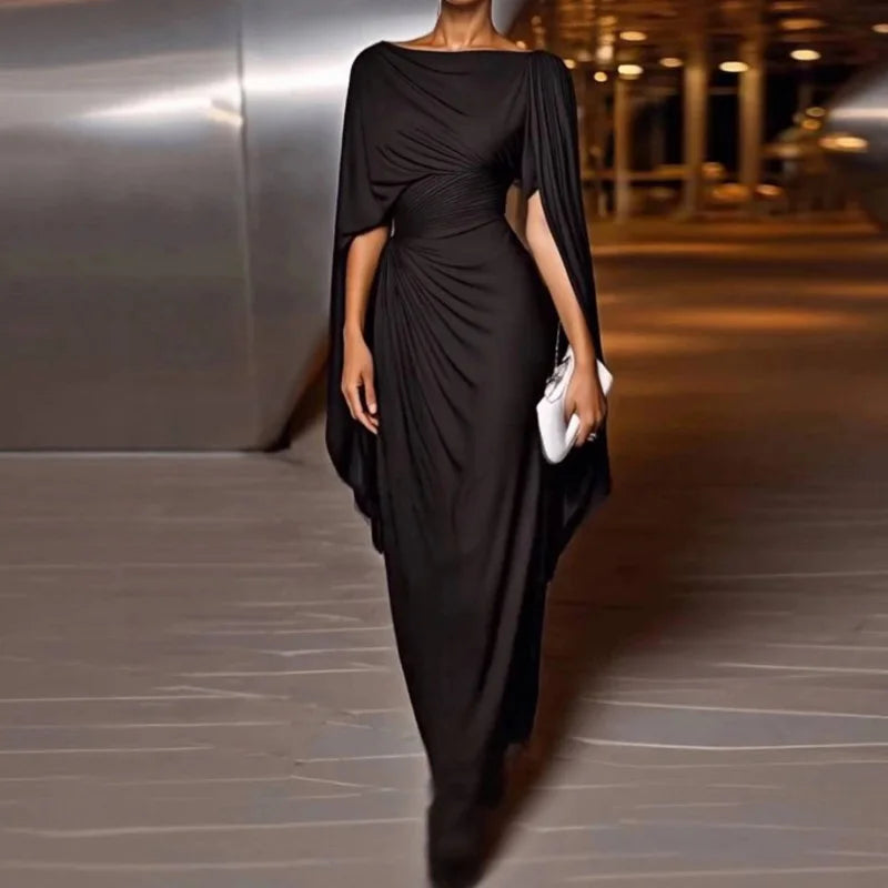 Elegant Patchwork Ankle Length Maxi Dress for Women