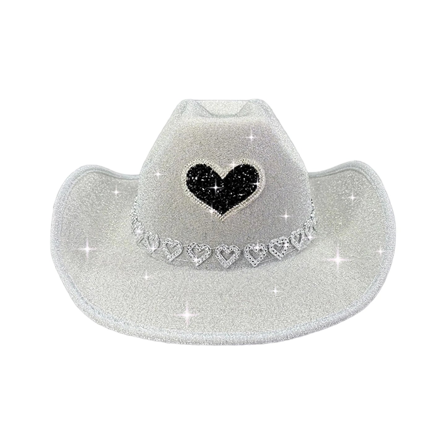 Glitter Rhinestone Western Wide Brim Cowgirl Hat for Women