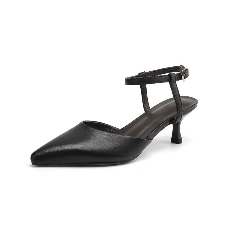 Genuine Leather Horsehair Detail Sandals for Women