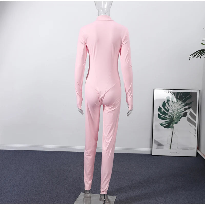 High Waist Full Zip Hooded Windproof Ski Jumpsuit For Women