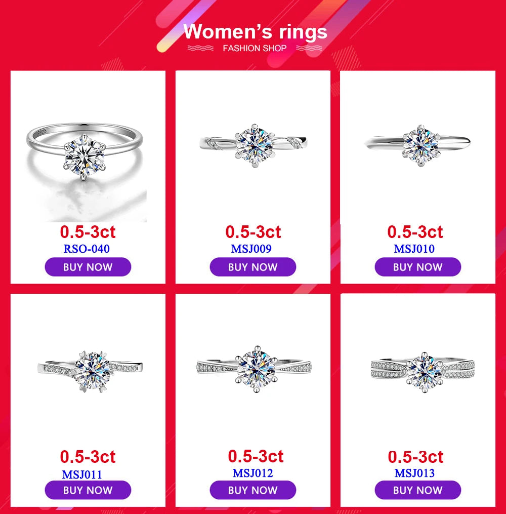 Old European Cut Moissanite Sterling Silver Ring for Women