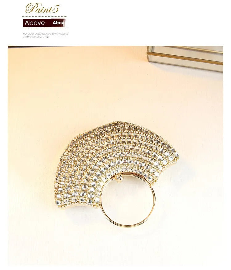 New Evening Women's Bag Luxury Brand Diamond-encrusted Sparkling Dinner Party Handbag Diamond-encrusted Women's Shoulder Bag