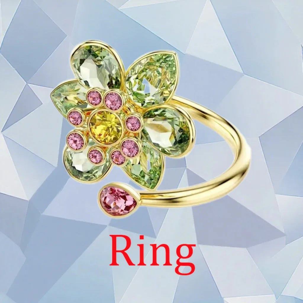 Gold Plated Zirconia Crystal Pendant Set for Women