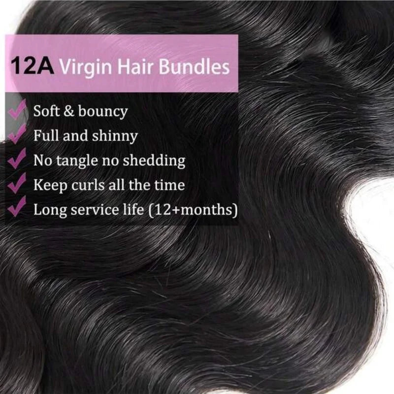 Double Weft Body Wave Human Hair Extensions for Women
