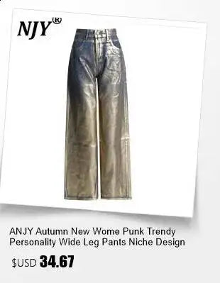 ANJY Autumn New Women Fashion Unique Lace- Up Distressed Washed Denim Jacket High Street Chic Versatile Casual Short Coat A16787